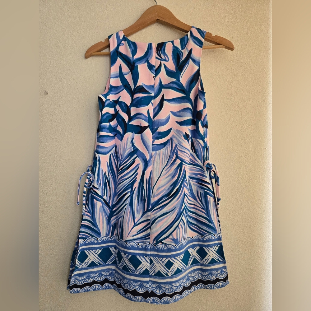 Lilly Pulitzer Blue and Pink Tropical Swim Coverup, Size 0 - Picture 3 of 8